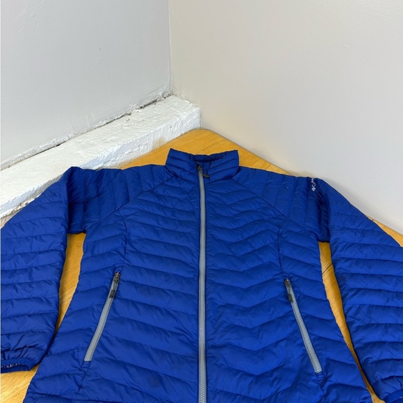 Columbia Puffer Jacket Large Blue Full Zip Coat Pockets Thermal Coil Women’s - Picture 4 of 14